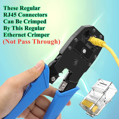 100-Pack Cat5 Cat5e RJ45 Connectors Ends for Solid Wire and Standard Cable (Not Pass Through)