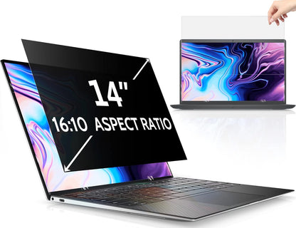 14 Inch Laptop Privacy Screen Compatible with Lenovo Hp Dell Acer Asus Thinkpad Envy Xps Computer 16:10 Aspect, Removable Anti Glare Blue Light Filter Protector, 14inch Monitor Security Shield