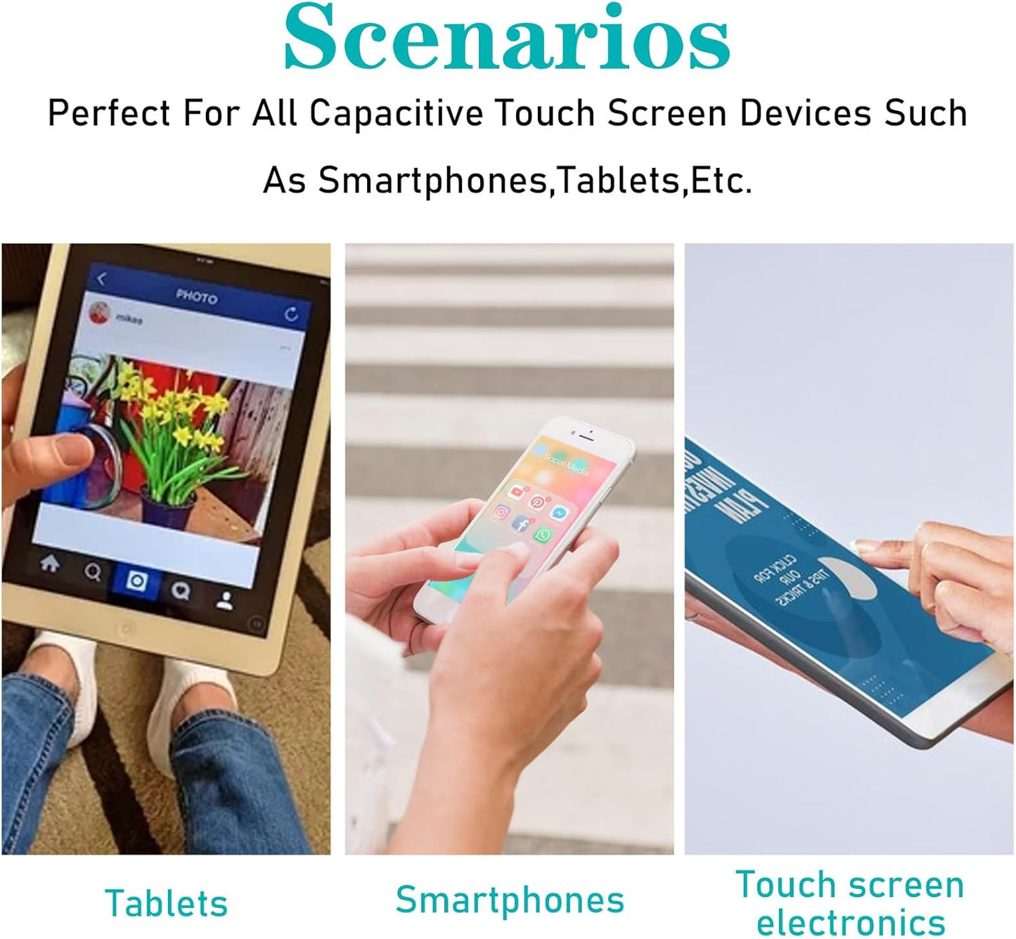 36Pcs Rubber Tips for Stylus Pens, 0.2'' & 0.28'' Universal Stylus Tips, Replacement Soft Nibs for Touch Screen Pen, High Sensitivity, No Scratches