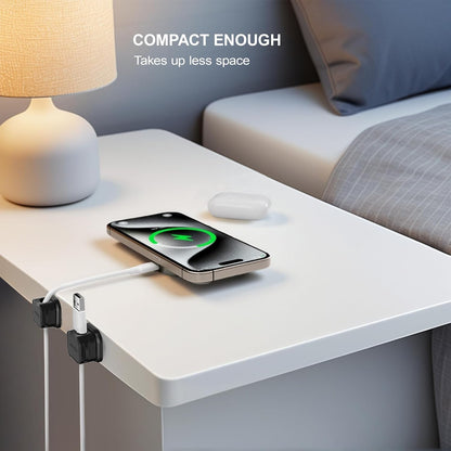 12 Pack Magnetic Cable Clip Organizer Cord Holder, Picozon Adhesive Cable Management, Wire Phone USB Charger Cable Holder Keeper Organizer for Car, Office Home Desktop, Wall, Night Table - Black