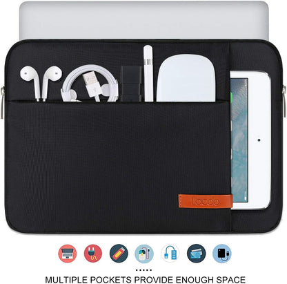 Lacdo 14 Inch Laptop Sleeve Case Computer Bag for HP Lenovo Dell ASUS Acer Chromebook 14 / HP Stream 14 / Dell Inspiron 14 / Lenovo IdeaPad 14 / Acer Spin 3 / ASUS ZenBook 14, Water-Resistant, Black