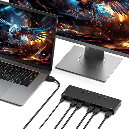 Y.D.F 4 Way HDMI Switch 4k@60Hz HDMI Switcher 4 in 1 Out HDCP 2.0 Manual HDMI 2.0 Hub Supports 3D Compatible with Nintendo Switch/Switch OLED/Xbox/ PS5/4/3 Blu-Ray Player Fire Stick Roku Apple TV