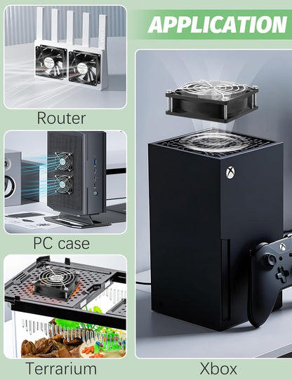 80mm x 25mm USB Fan 2 Packs 5V Small Computer Case Fan with Speed Control for CPU Xbox PlayStation Router Entertainment Cabinet 3D Printer