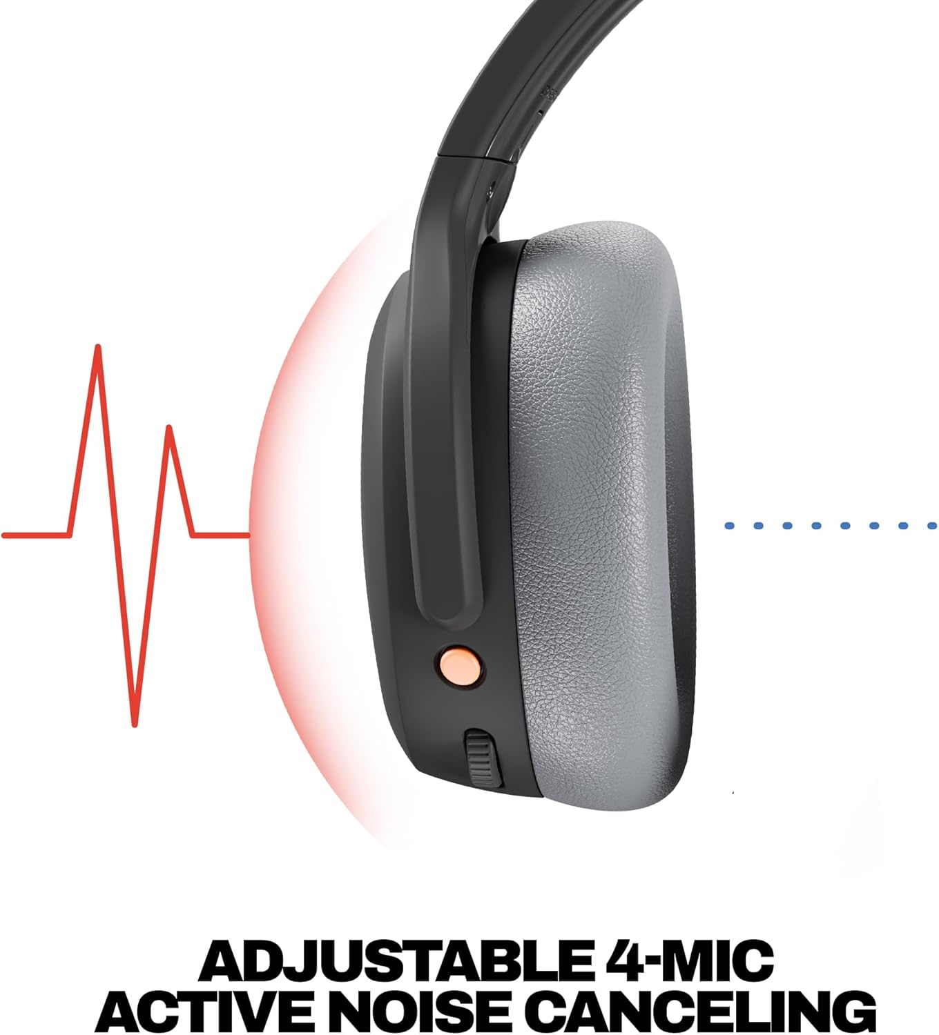 Skullcandy Crusher ANC 2 Over-Ear Active Noise Cancelling Wireless Bluetooth Headphones with Sensory Bass, Alexa Voice Control, 50 Hr Battery, Microphone, 2 Year Warranty – Asphalt