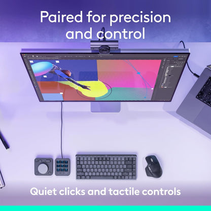 Logitech MX Master 3S Wireless Mouse Standard Edition with Logi Bolt USB Receiver + MX Creative Console: Mouse, Programmable Keys and Dial for Graphic Design, Video Editing, Adobe and More - Graphite