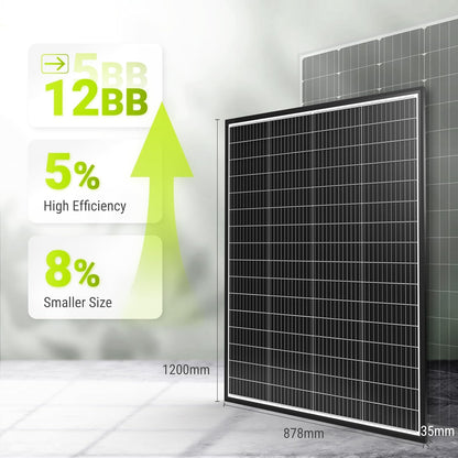 Newpowa 9BB Cell 200W Monocrystalline 200 Watt 12V Solar Panel High Efficiency RV Marine Boat Off Grid