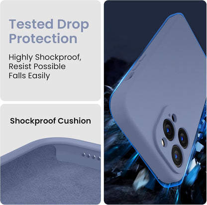 FireNova Designed for iPhone 13 Pro Case, Silicone Upgraded [Camera Protection] Phone Case with [2 Screen Protectors], Soft Anti-Scratch Microfiber Lining Inside, 6.1 inch, Lavender Gray