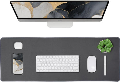 ALOANES Waterproof Mouse Pad with Durable Stitched Edge, XXXL gaming Keyboard Pad, Non-Slip Rubber Base Mouse Mat, Extended Desk pad for Gamer, Office & Home, Dark Gray Mousepad 35.4''x 15.7''x 0.12''