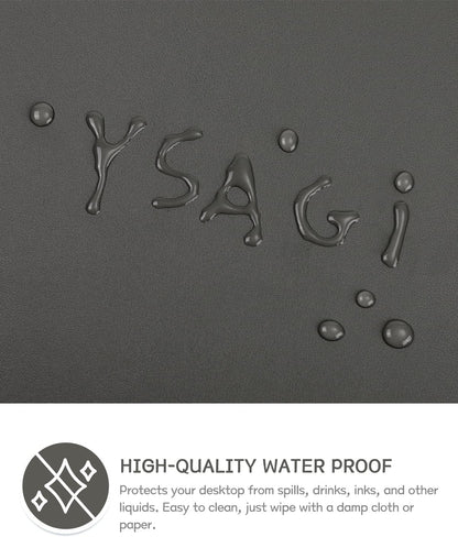 YSAGi Non-Slip Leather Desk Pad L Size, Waterproof Laptop Computer Desk Keyboard Mat, Table Protector Blotter Mat, Large Mouse Pad for Office/Work/Home/Decor(Dark Gray, 35.4" x 17")