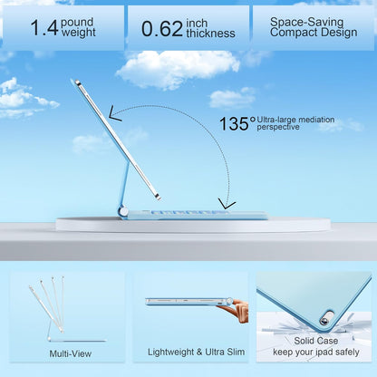 for iPad 11th (A16) & 10th Generation Case with Keyboard – Magic-Style Magnetic – Floating Cantilever Stand - Multi-Touch Trackpad Keyboard Case for iPad 11 inch 2025&10th Gen 10.9 inch (Sky Blue)