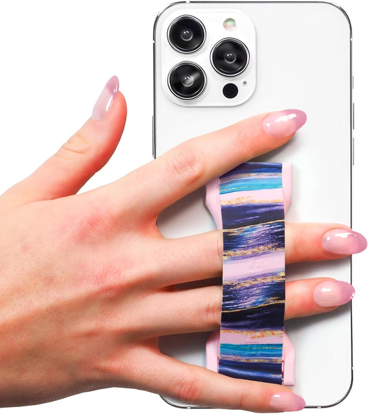 LoveHandle PRO Premium Phone Grip - Silicone Phone Strap - Magnetic Phone Mount and Kickstand for Smartphone and Tablet - Seashore Silicone