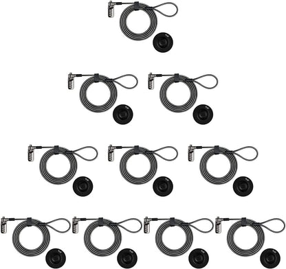 I3C Laptop Cable Lock 4 Digital Combination Lock Security Computer Cable Lock Anti Theft Combination Lock Compatible for Tablet Laptop (10 Packs)