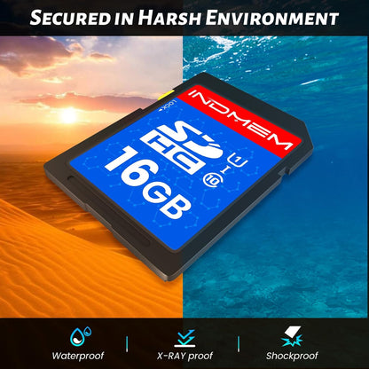INDMEM SD Card 16GB, 8 Packs Class 10 16GB Flash Memory Card MLC Standard Secure Digital Cards Camera Card
