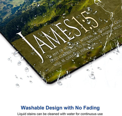 Mouse Pad, Mountains Mouse Pad Custom Design, Square Waterproof Mouse Pad Non-Slip Rubber Base MousePads for Office Laptop, 9.5"x7.9"x0.12" Inch（Bible Verse）