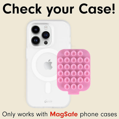 Sonix | Magnetic Silicone Suction Cup Phone Mount for iPhone | Compatible with MagSafe | Soft, Light Pink | Pink Rose
