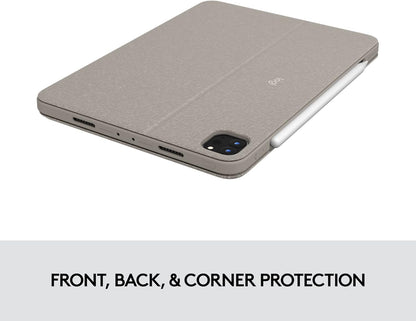Logitech Combo Touch iPad Pro 11-inch (1st, 2nd, 3rd, 4th gen - 2018, 2020, 2021, 2022) Keyboard Case - Detachable Backlit Keyboard, Click-Anywhere Trackpad - Sand; USA Layout