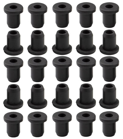 25 pcs 5/16" Drill Hole，3/16" ID Black Silicone Top hat Rubber Grommets for Wiring，Automotive，Firewall，Hole Plug，Desk，Screw，Water and Gas Pipe，Drain，House Siding，Cable Bushing，Glass，Wire Plug