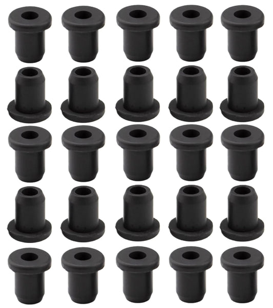 25 pcs 5/16" Drill Hole，3/16" ID Black Silicone Top hat Rubber Grommets for Wiring，Automotive，Firewall，Hole Plug，Desk，Screw，Water and Gas Pipe，Drain，House Siding，Cable Bushing，Glass，Wire Plug