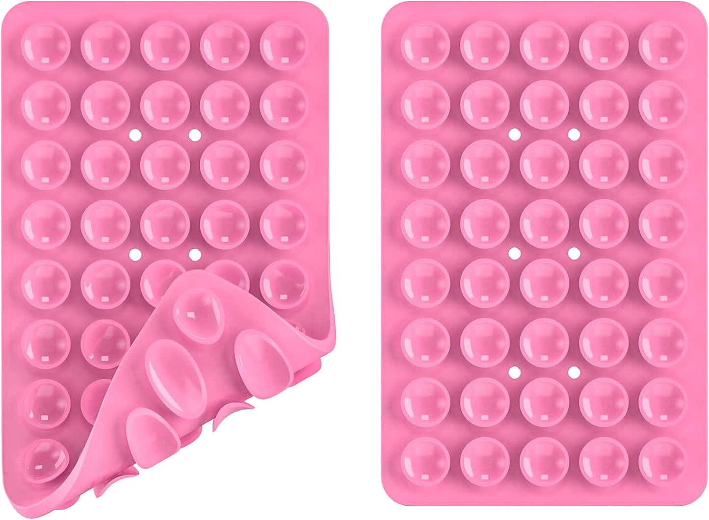 Silicone Double Sided Suction Phone Case Mount, Detachable Hands Free & Strong Grip Holder for Selfies & Videos, Compatible iPhone Android (Pink, 1Pack)