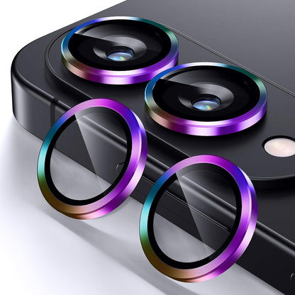 Korecase for Galaxy S25 Edge Camera Lens Protector, 9H Tempered Glass Anti Scratch Camera Screen Protector Shockproof Film Shcokproof Metal Ring Lens Protecor for Samsung S25 Edge,Colorful