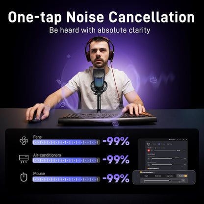 MAONO Wireless Gaming Microphone for PC, Condenser USB Mic with Software AI Voice Change,3-Level Noise Cancellation,Custom RGB, for Streaming Recording Podcast PS5 PS4 Twitch YouTube (DM40 Pro-Black)