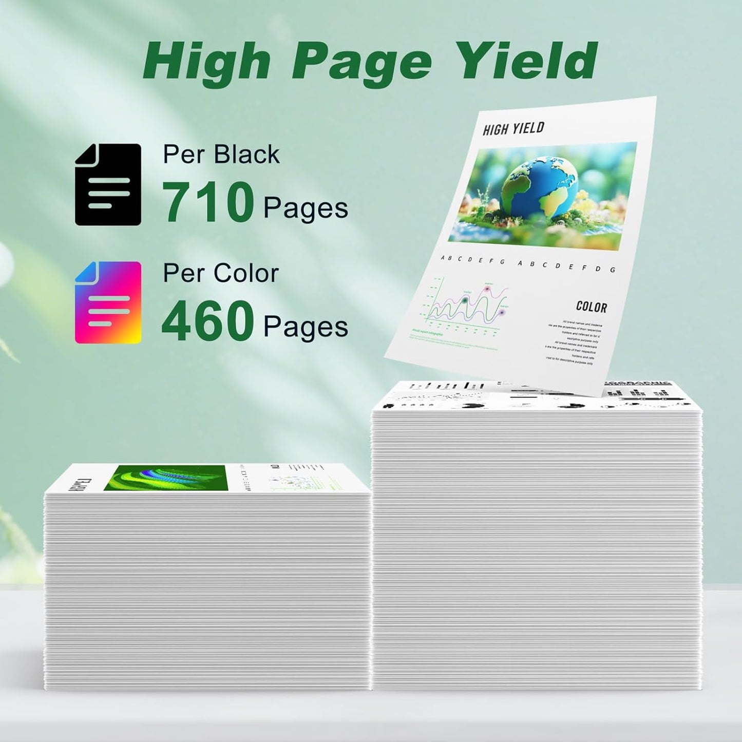 MYTONER 64XL Ink Cartridge Black/Color Combo Pack Remanufactured Replacement for HP Ink 64 HP 64XL Ink for Envy Photo 7855 7858 7100 7155 7120 6252 7800 7158 Tango Series Printer 2 Pack