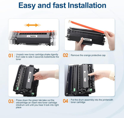 TN830XL Toner Cartridge Replacement for Brother TN830XL TN830 TN-830 TN830 XL TN-830XL Work with Brother HL-L2460DW DCP-L2640dw HL-L2405w HL-L2400D HL-L2480DW MFC-L2820DW Printer (1 Black)