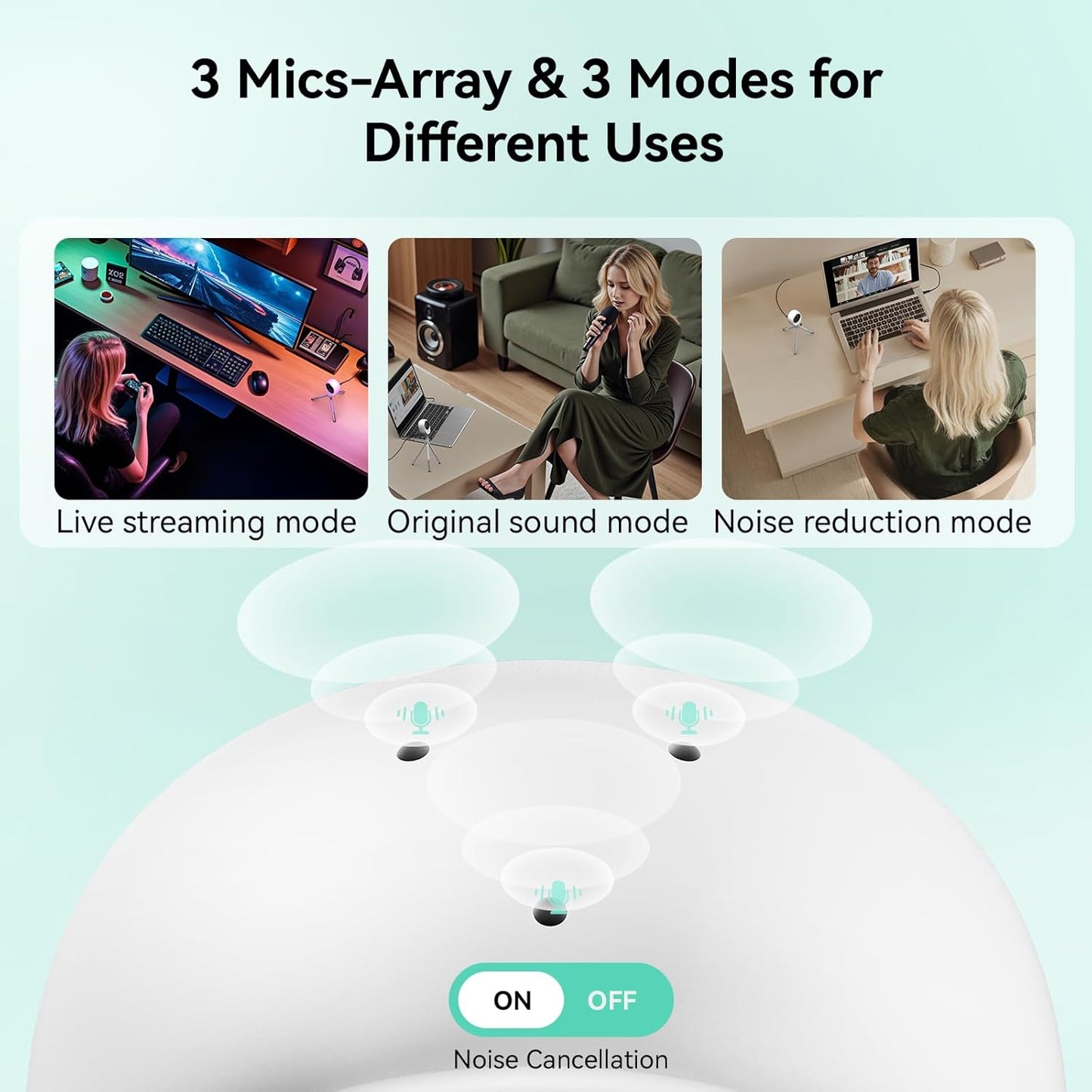 EMEET Piko+ Webcam 4K, World's 1st Dual-Camera AI-Powered 4K Webcam, 1/2.55'' Sony Sensor, 3 Mics&3 Sound Modes, Panda Magnetic Privacy Cover, USB C-C&C-A, Ideal for Livestreamers and Content Creators