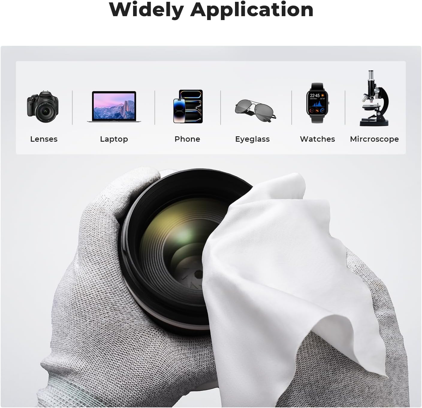 K&F CONCEPT 40 Pack Microfiber Cleaning Cloths for Electronics, 6x6in Premium Glasses Cleaning Cloths, Lens Cleaner Cloths for TV Screen, Laptop, Computer, Monitor, Tablet, iPhone, iPad