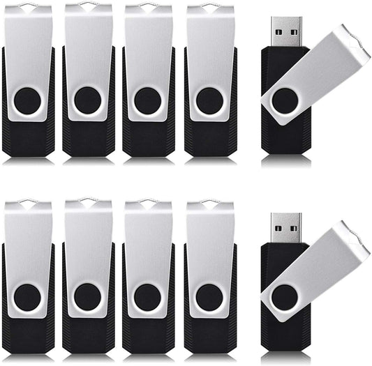 Aiibe 32 GB Flash Drive 10 Pack Bulk 32GB USB Flash Drives 2.0 USB Stick Thumb Drive 32GB 32G USB Drive Pack, Black