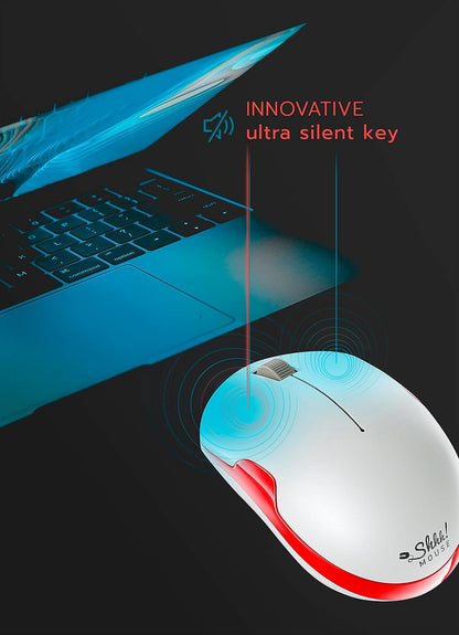 – Wireless Silent Optical Mouse with USB Receiver and Batteries – Cordless, Portable, Quiet Click Mouse for PC, Laptop, Chromebook, Computer