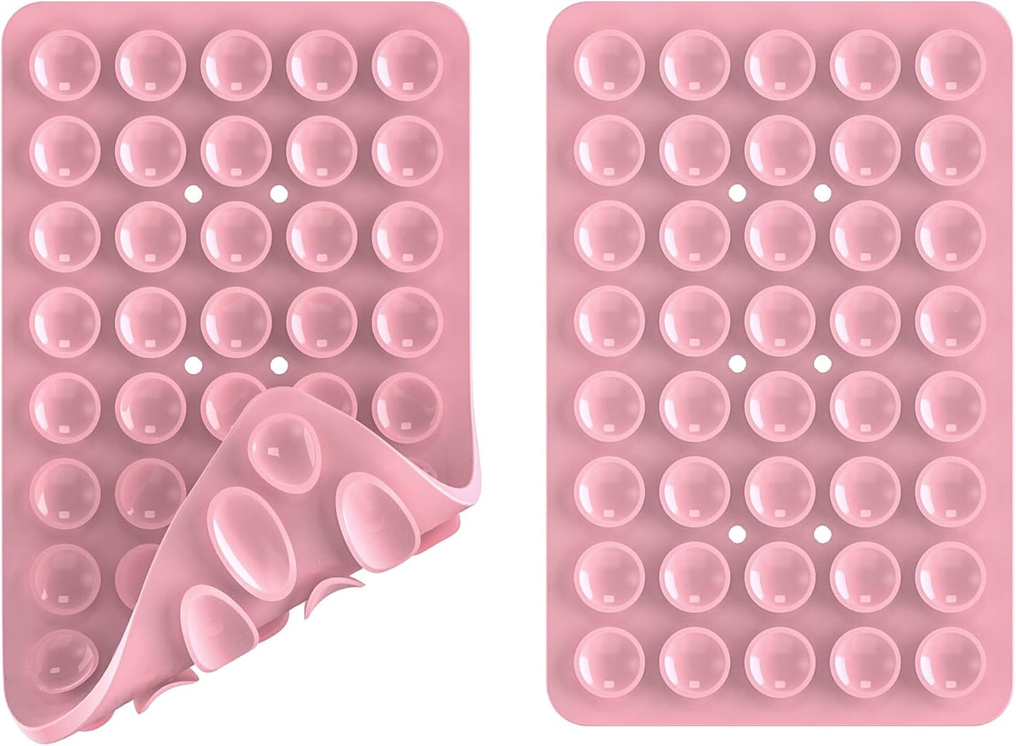 2PACK Silicone Double Sided Suction Phone Case Mount, Detachable Hands Free & Strong Grip Holder for Selfies & Videos, Compatible iPhone Android (Sand Pink, 2Pack 40 Suction Cups)