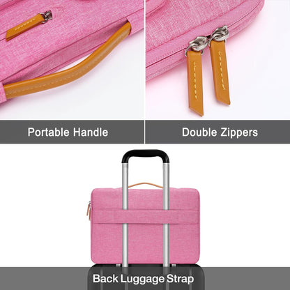 MOSISO 360 Protective Laptop Case 13.3 inch, 13-13.3 inch Laptop Sleeve Compatible with MacBook Air/Pro 13 / Pro 14,HP Dell Acer ASUS,Side Open Carrying Case with 4 Zipper Pockets&Handle, Rose Red