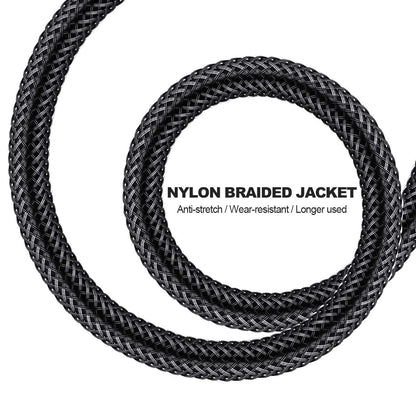 EMK 【Upgraded】 Double 90 Degree Optical Audio Cable Free-Rotating Toslink Plug Nylon Braided S/PDIF Digital Right Angle Optical Male to Male Cable for Home Theater,Sound Bar,TV(10ft/3m)