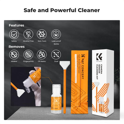 K&F CONCEPT 24mm Full Frame Sensor Cleaning Swab*6 + 20ml Sensor Cleaner, DSLR SLR Digital Camera CMOS and CCD Sensor Cleaning Swab Kits for Nikon Sony Canon Camera Clean