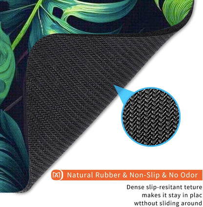 Square Mouse Pad Green Leaves, Personalized Premium-Textured Custom Mouse Mat Design, Washable Mousepad Cloth, Non-Slip Rubber Base Computer Mouse Pads for Wireless Mouse