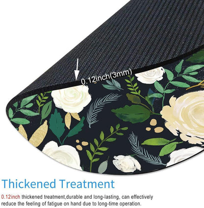 Round Mouse Pad, Floral Mouse Pad, Washable Mousepads with Lycra Cloth, Non-Slip Rubber Base Small Wireless Mouse Pads for Office Laptop, Flowers
