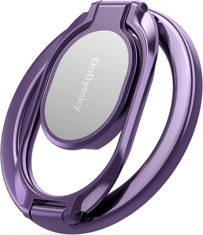 Magnetic Phone Ring Holder, Double Adjustable Phone Grip and Stand Compatible with MagSafe Ring Holder, Compatible with PopSockets MagSafe Ring Removable for iPhone & Android Phone, Purple