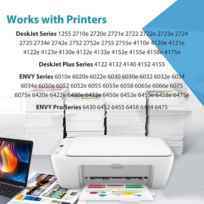 67XL Ink Cartridges for HP 67 XL Black Color Combo Replacement for HP67 HP67XL 2852e 2855e 4200 2827e 2734e 2700 4100 4155e 2755e 2700e 2752e 6400 4100e 6458 6455e 6458e 6065e 4152e 4158e 4152 6052e