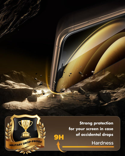 UNBREAKcable Tempered Glass Screen Protector Film for iPhone X/11 Pro/XS (5.8 Inches) [Pack of 2] HD 9H Hardness [Anti-Scratch, Anti-Fingermarks, Bubble Free and Ultra Clear]