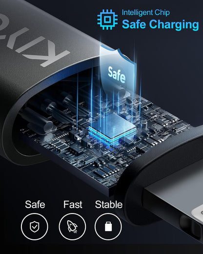 USB C Cable for Car 3FT/6FT, Coiled USB C to USB C Cable Fast Charging 66W, Braided USB Type C Charger Cord Compatible with iPhone 16 15 Pro Max, Samsung Galaxy, Google Phones and More Type C Devices