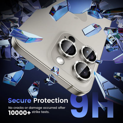 Tensea Camera Lens Protector Compatible for iPhone 16 Pro Max/16 Pro/14 Pro Max/14 Pro, Metal Aluminum Alloy Tempered Glass Cover Camera Screen Protector Accessories, Case Friendly