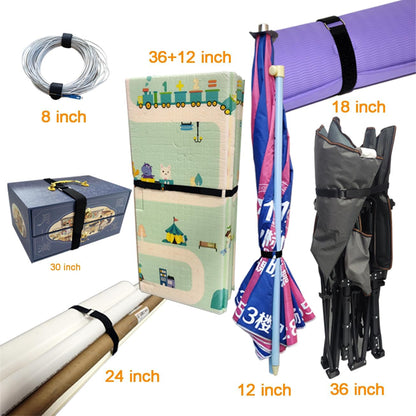 36 inch Cable Strap with Buckle - 16 PACK Hook and Loop Fastening Straps - Adjustable Nylon Extend Securing Strap