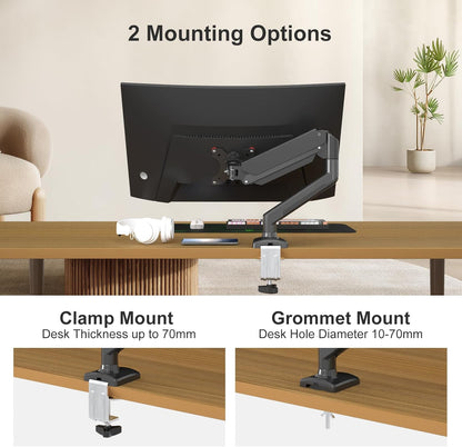PHOLITEN Single Monitor Mount Fits 13-32 inch,4.4-19.8lbs, Fully Adjustable Gas Spring Monitor Arm with VESA 75 * 75mm/100 * 100mm Mount