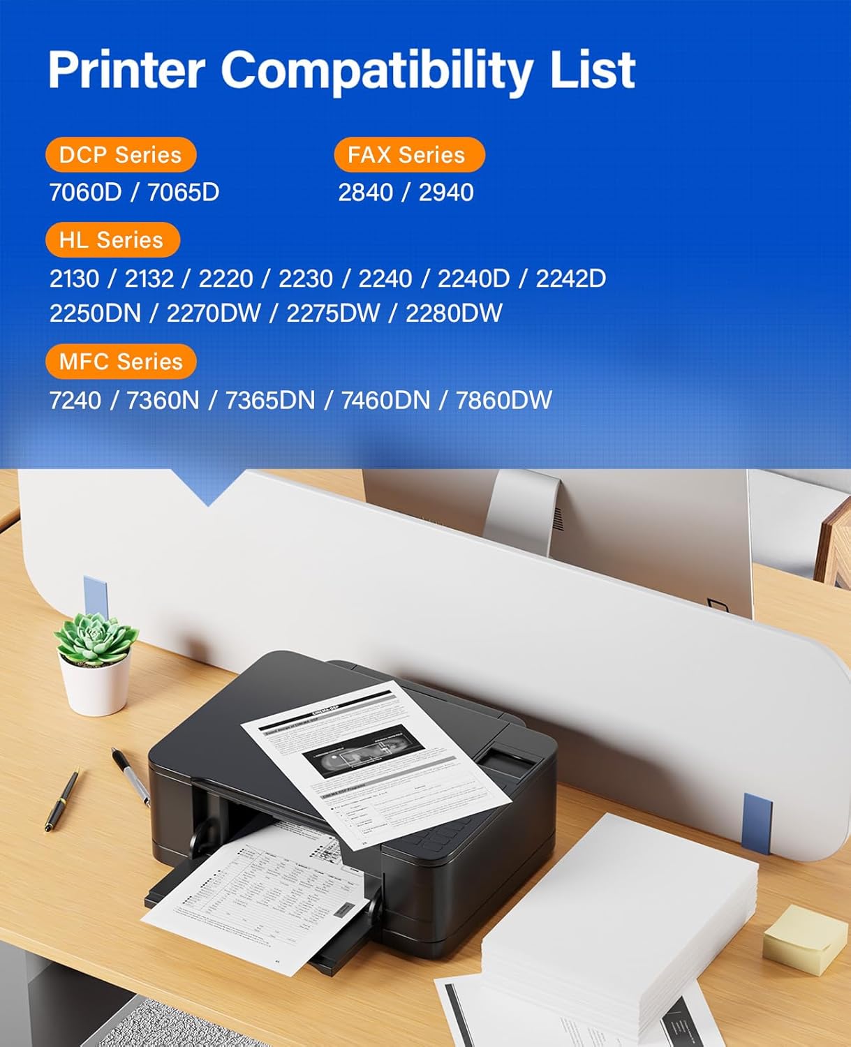 TN450 Black Toner Cartridge 2-Pack Replacement Compatible for Brother TN-450 450 Toner HL-2270DW HL-2280DW HL-2230 MFC-7360N MFC-7860DW DCP-7065DN Intellifax 2840 2940 MFC-7240 HL-2240D Printer Ink