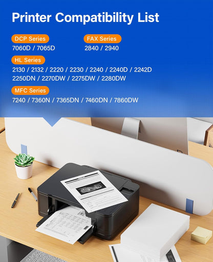 TN450 Black Toner Cartridge 2-Pack Replacement Compatible for Brother TN-450 450 Toner HL-2270DW HL-2280DW HL-2230 MFC-7360N MFC-7860DW DCP-7065DN Intellifax 2840 2940 MFC-7240 HL-2240D Printer Ink