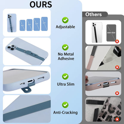 3 PCS Phone Loop Strap Clip Finger Grip Holder Stretchable Flexible Elastic Silicone Hand Band Ultra Slim Adjustable Wireless Charging Universal for Most Phones Cases Black Pink Blue