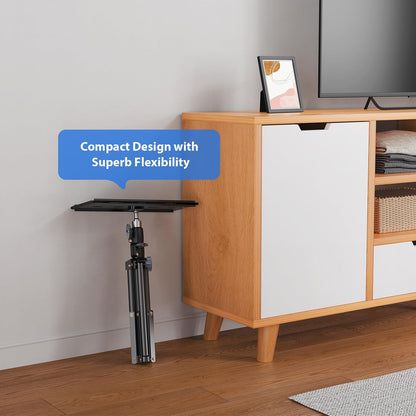 Projector Stand Tripod, Laptop Tripod Stand, Foldable Portable Projector Floor Mount, Height Adjustable from 17.7" to 45.2", with Folding Plate, Capacity 22lb, for Outdoor Movies, Home, Office