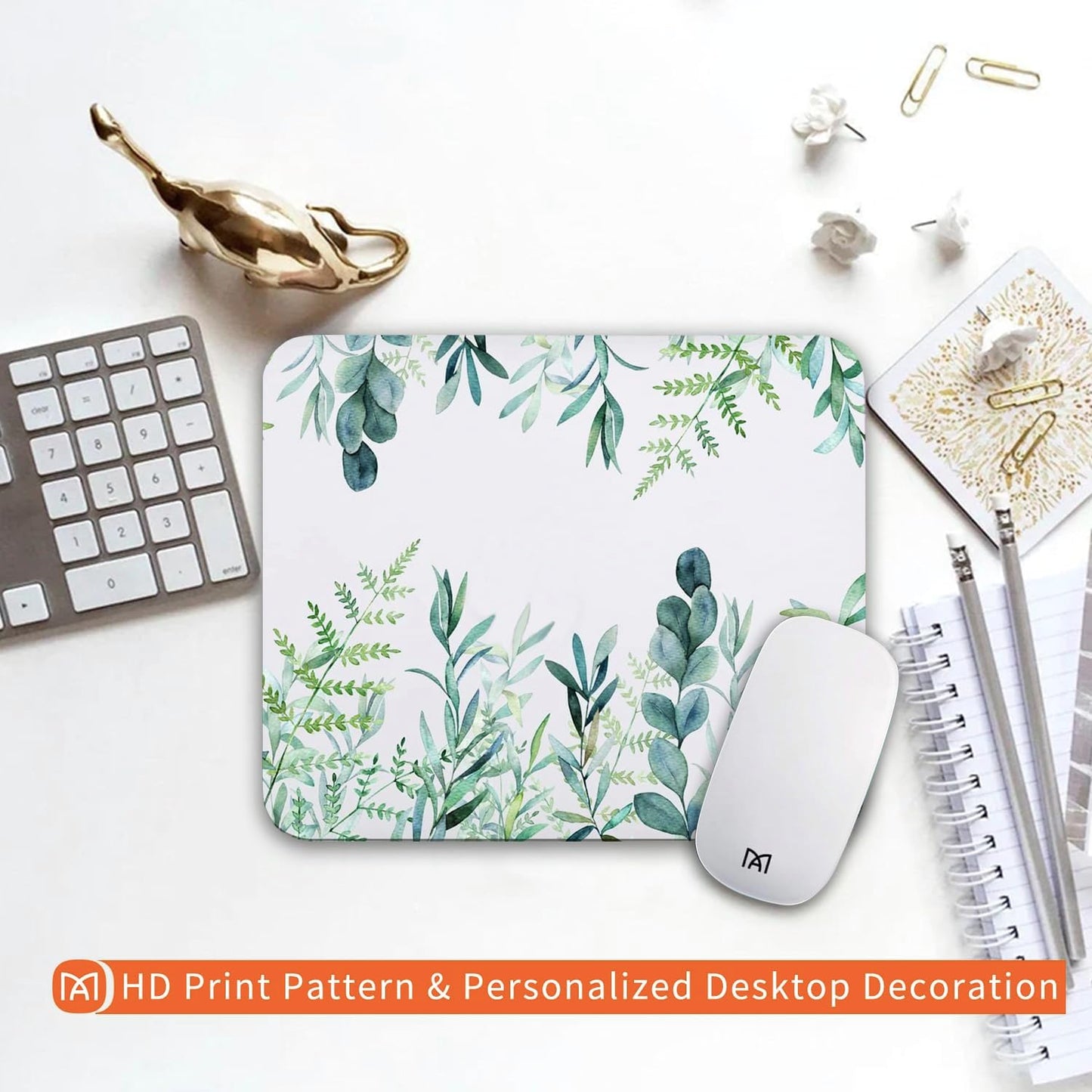 Square Mouse Pad Green Grass, Personalized Premium-Textured Custom Mouse Mat Design, Washable Mousepad Cloth, Non-Slip Rubber Base Computer Mouse Pads for Wireless Mouse