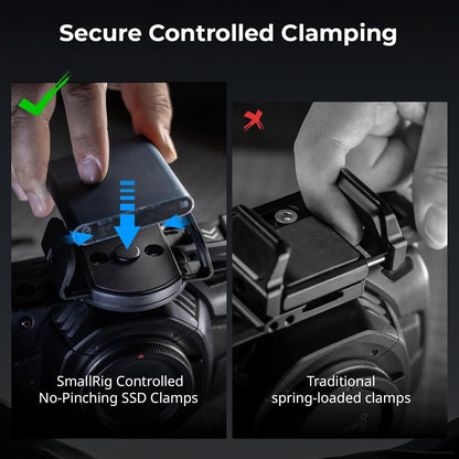 SMALLRIG Phone Mount Bracket SSD Holder for MagSafe, 1.6-2.4in Wide Clamping, for Samsung T5 T7 SSD, for SanDisk SSD, for iPhone 16/15/14/13/12, Universal SSD Drive Holder for Camera Cage - 5397